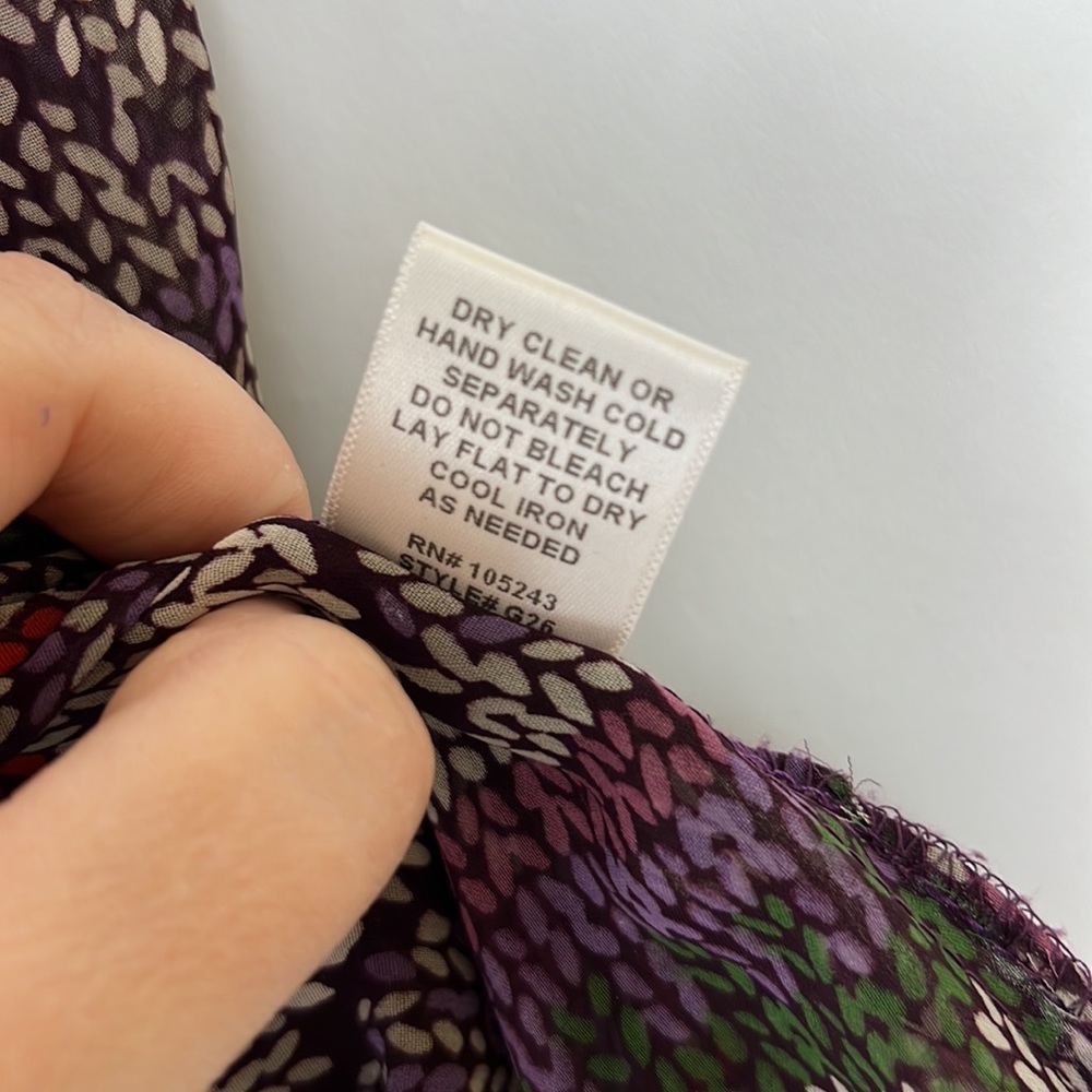 H.I.P. Sleeveless blouse lacey straps burgundy floral design L - Picture 8 of 8